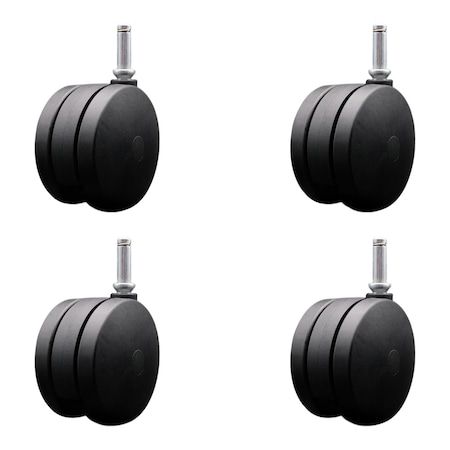 Service Caster 4'' Extra Large Heavy Duty Twin Wheel Caster 7/16 Grip Ring Stem , 4PK SCC-UHGR02S100-NYS-716176-4